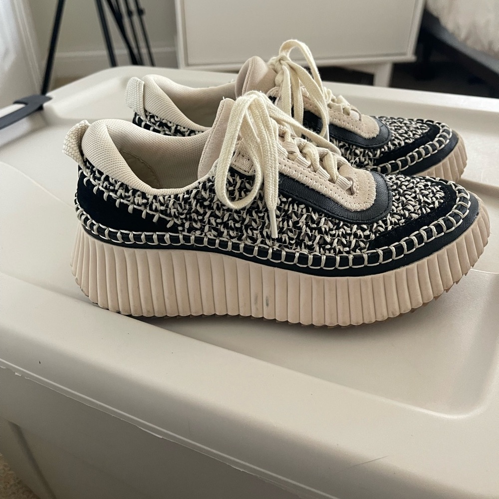 Dolce Vita Black and Cream Sneakers